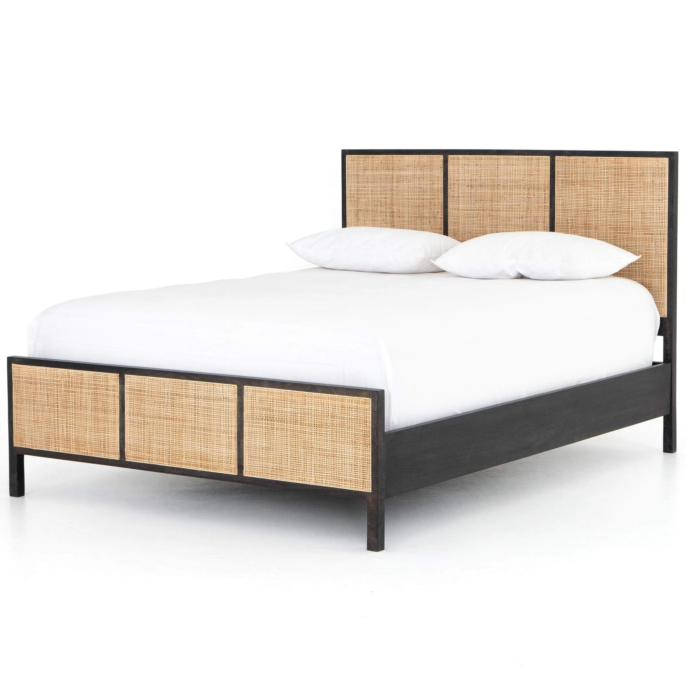 Sydney Black Bed Frame with Mango Wood