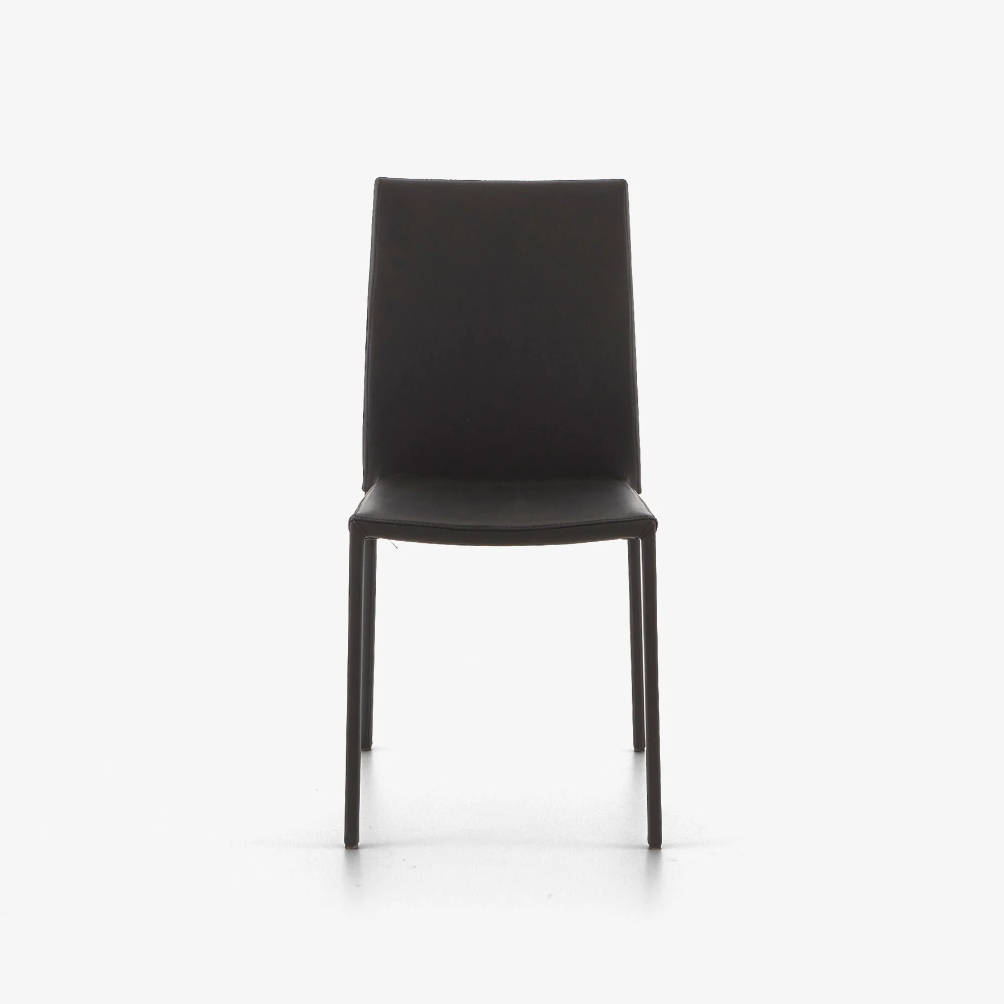 Slim chair Dining chair black leather