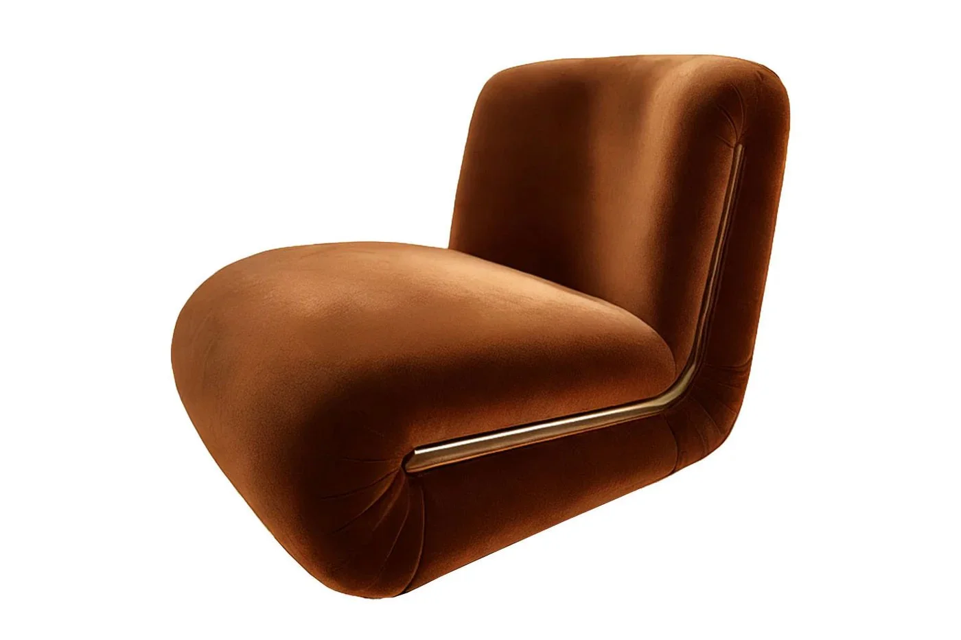 Frenesi Lounge Chair Brown Velvet