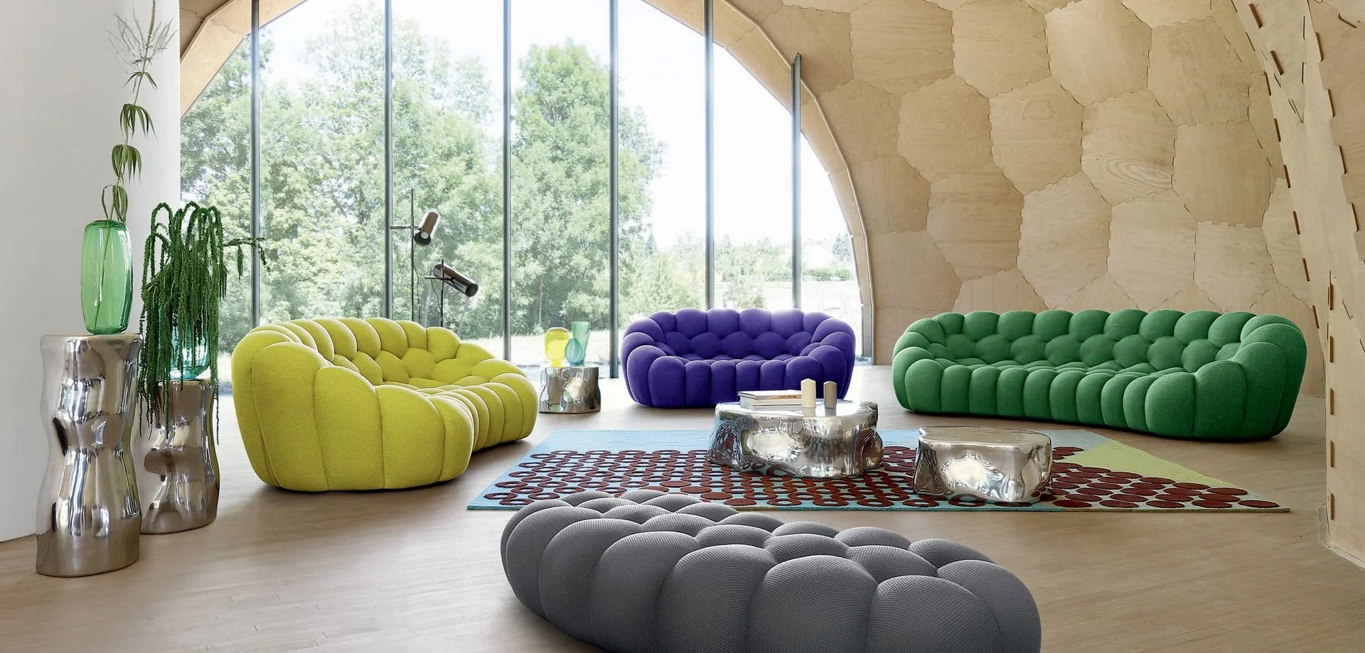 BUBBLE 2 Curved 3/4-seat sofa