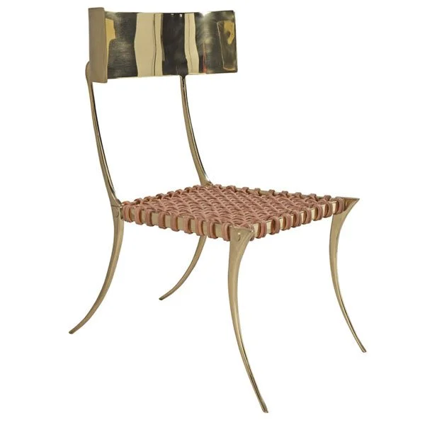 Brass Klismos Chair
