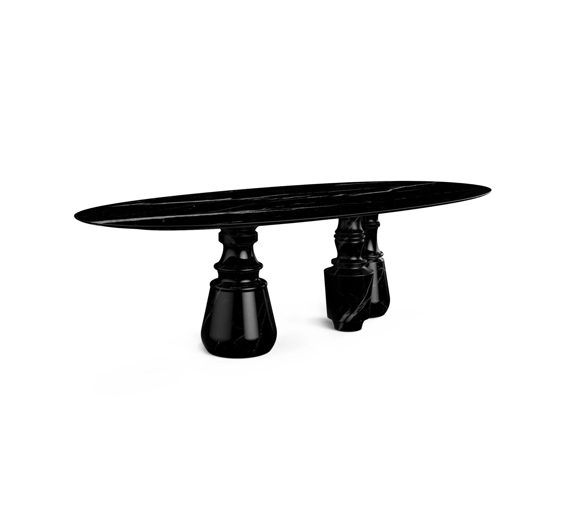 pietra oval xl nero marquina dining table