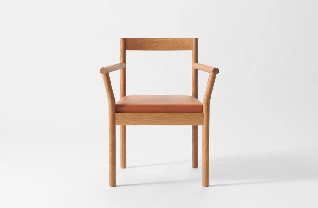 MARCH White Oak and Cognac Leather Feast Armchair