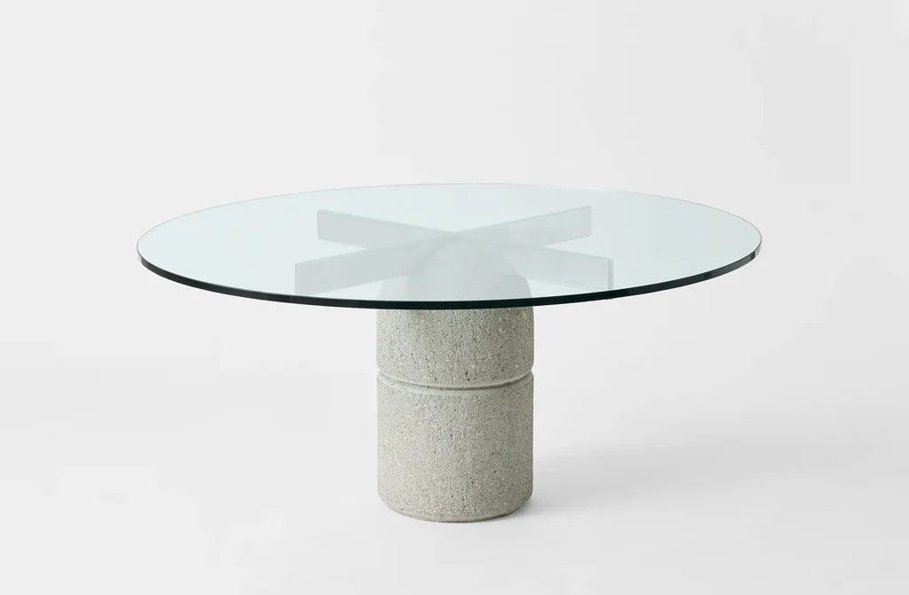 Concrete and Glass Dining Table
