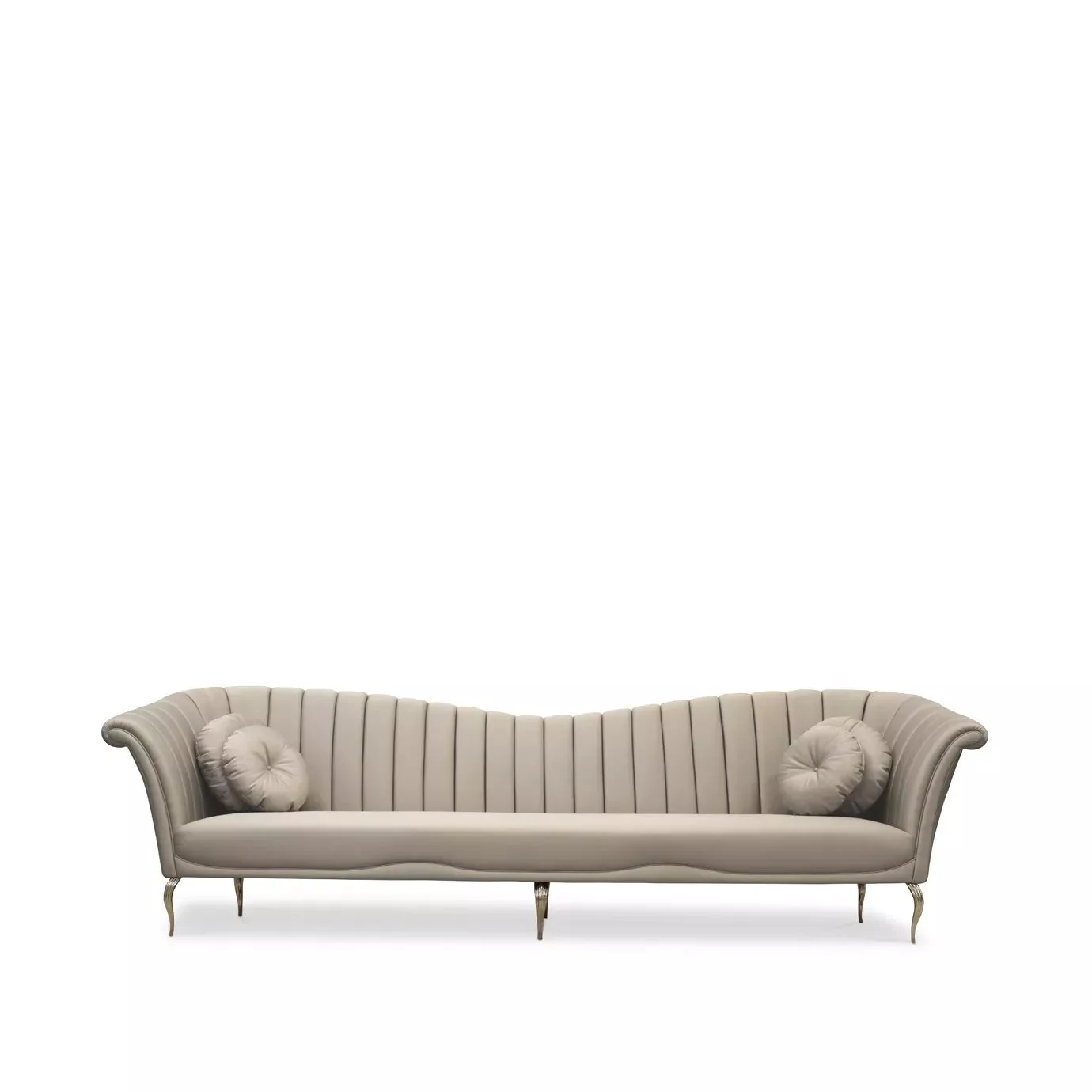 Long Caprichosa Metal Base Sofa