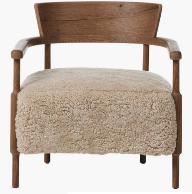 Bennett Chair, Beige Shearling