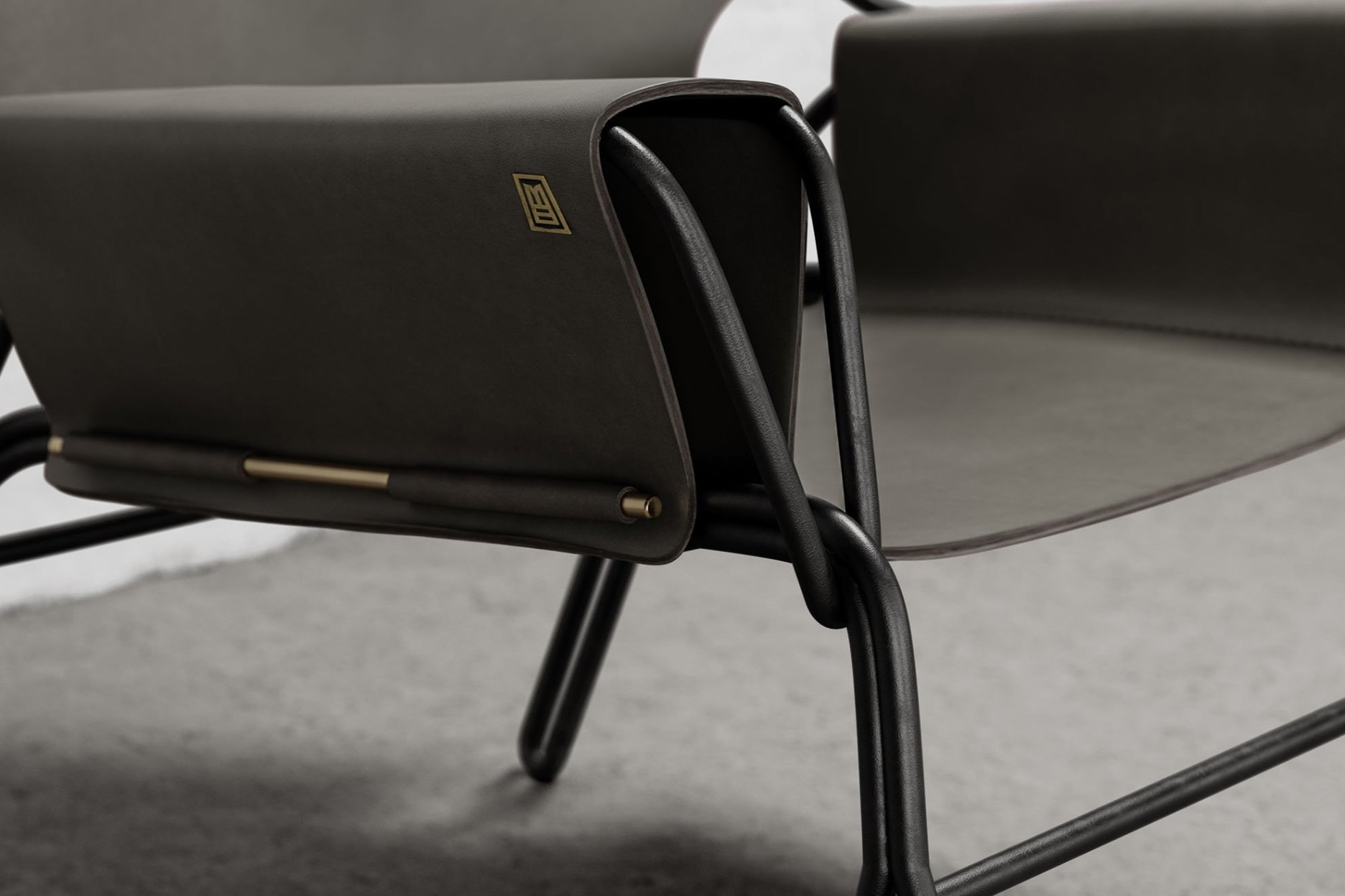 PERFIDIA_02 Olivo Thick Leather Sling Lounge Chair in Black Steel - 4.jpg