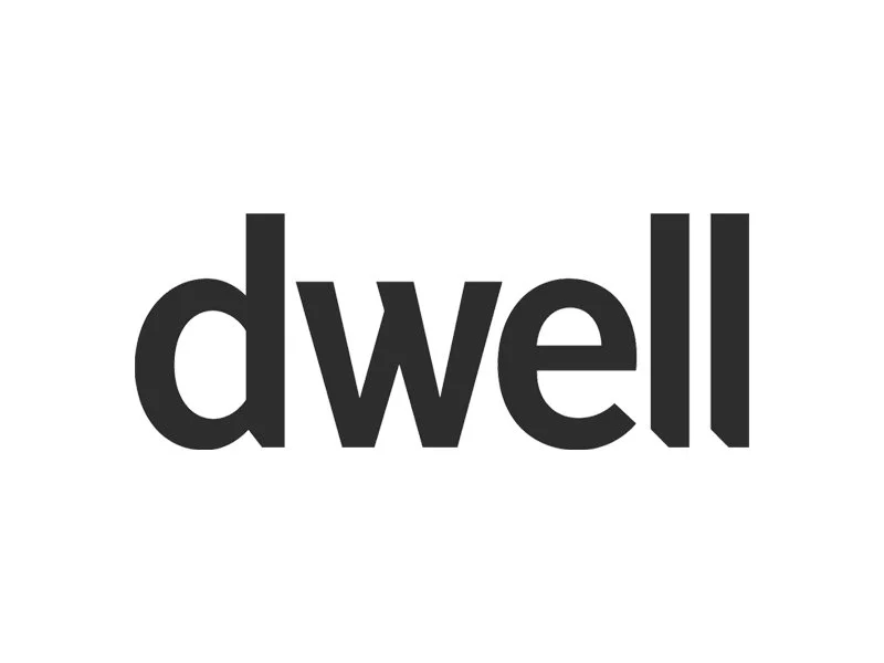 The word 'dwell' in bold black letters on a white background.