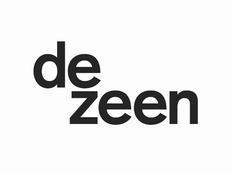 The word 'de' placed above the word 'zeen' in black bold letters on a white background.