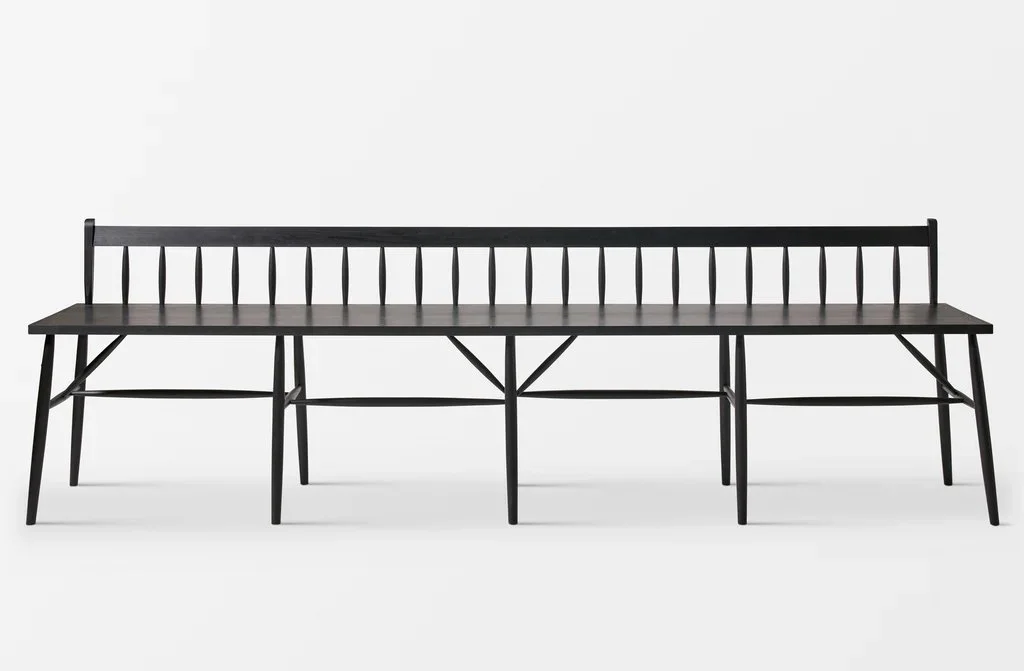 Ebonized Black Walnut Rabbit Low Back Bench - 4.jpg