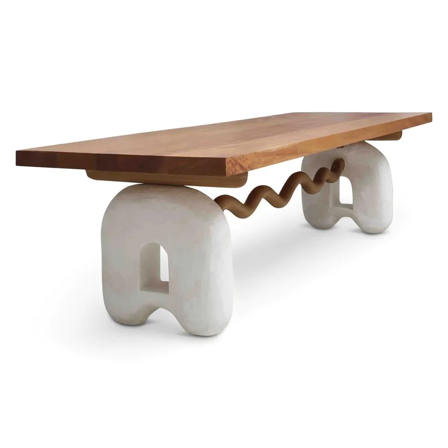 La Puerta - Wood and Plaster Dining Table - 1.jpg