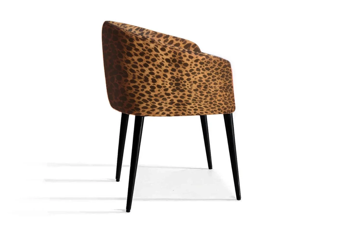 Utopia Dining Chair Leopard Furry Velvet Black Legs - 1.jpg