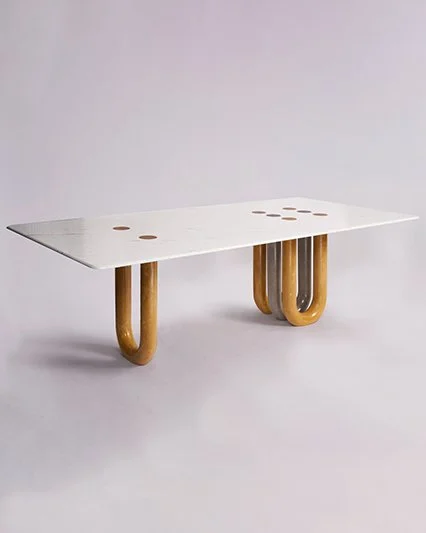 White Marble & Stone Dining Table - 1.jpg