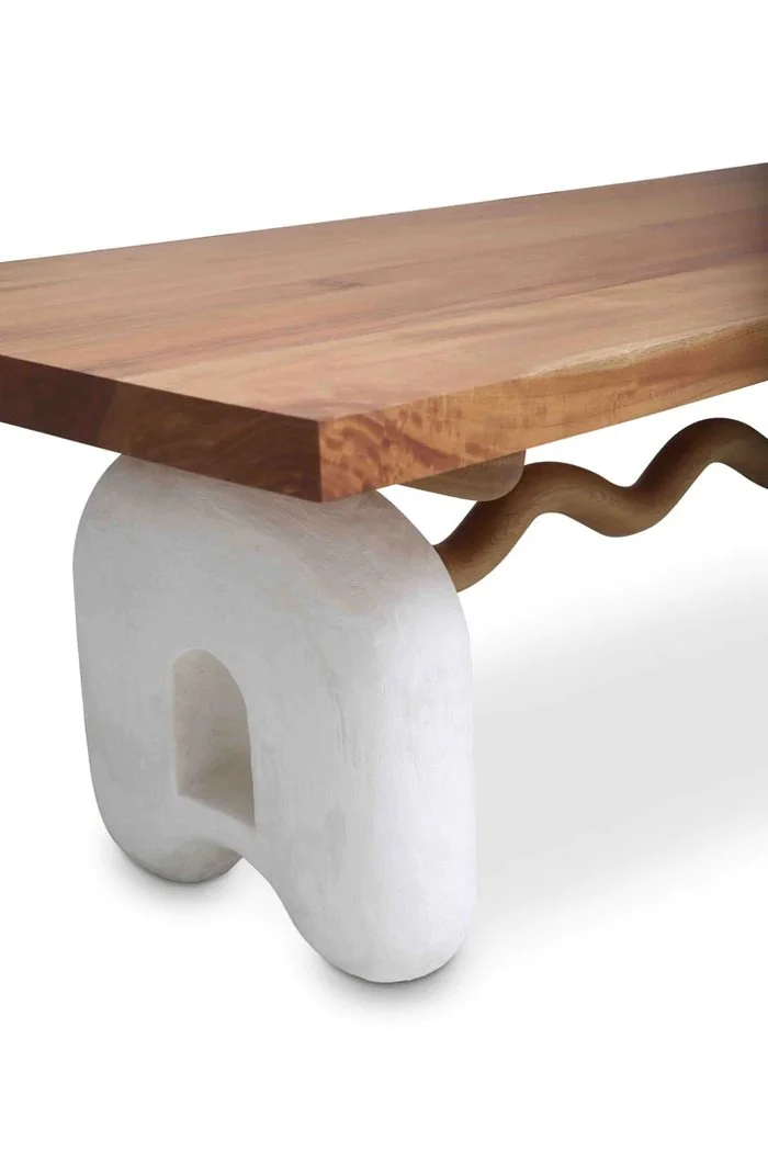 La Puerta - Wood and Plaster Dining Table - 3.jpg