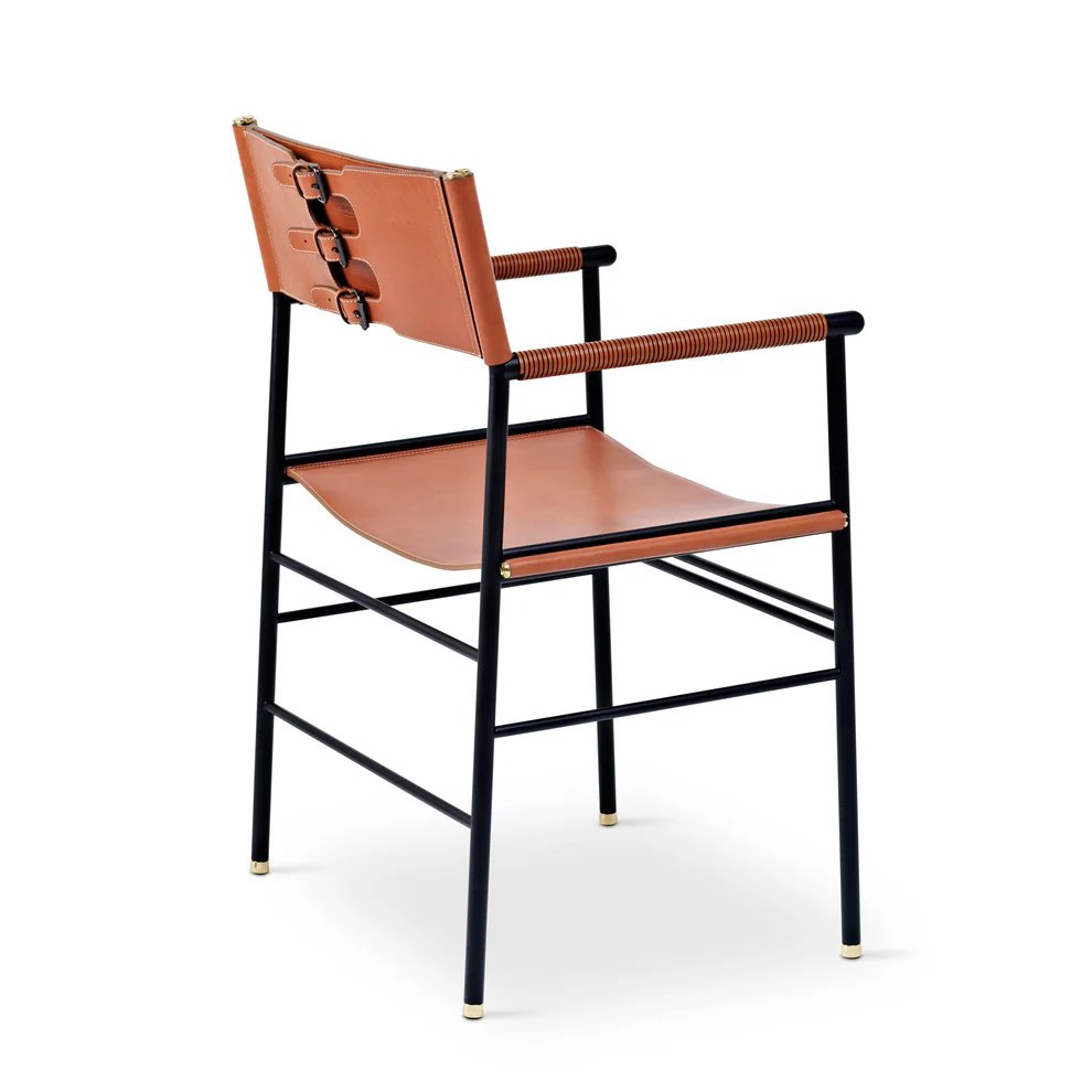 Repose Chair - Handmade in cowhide with brass details, fully customizable - 1.jpg