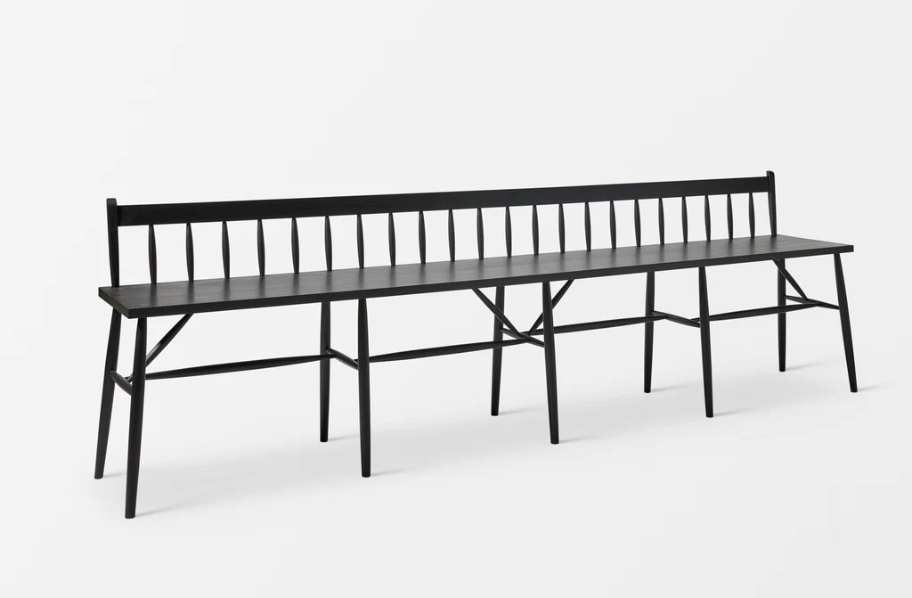 Ebonized Black Walnut Rabbit Low Back Bench - 1.jpg