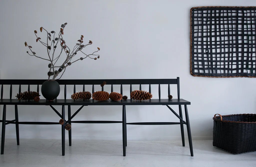 Ebonized Black Walnut Rabbit Low Back Bench - 3.jpg