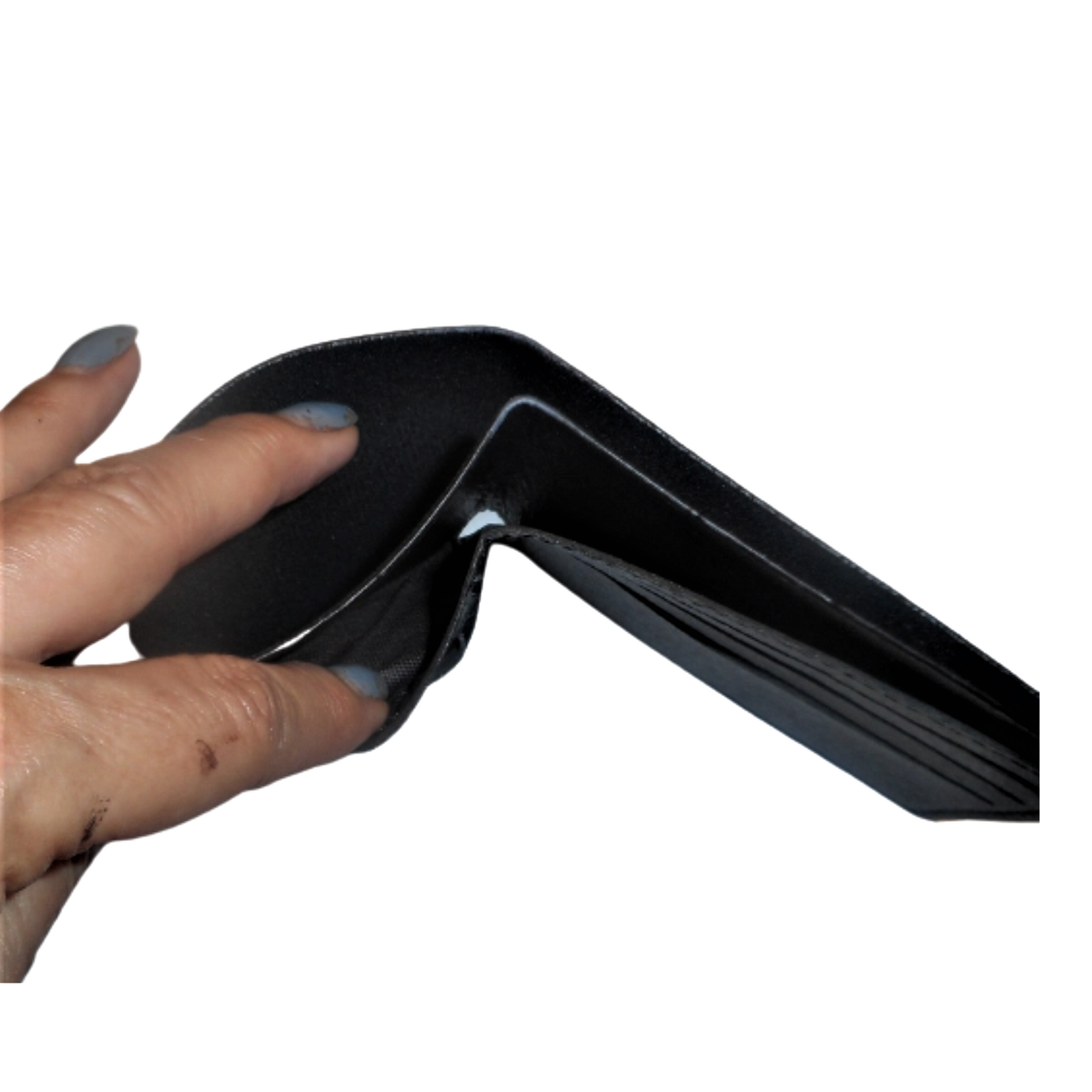 black leather bifold wallet for men top view.png