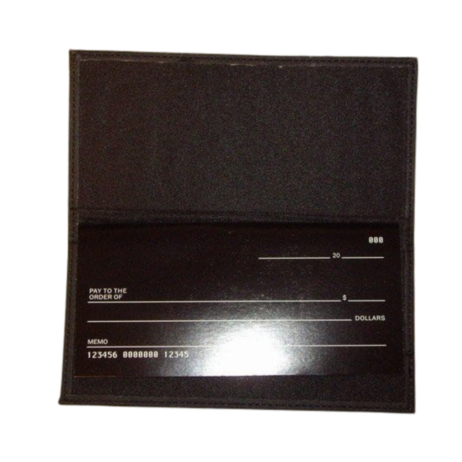 Black checkbook cover inside