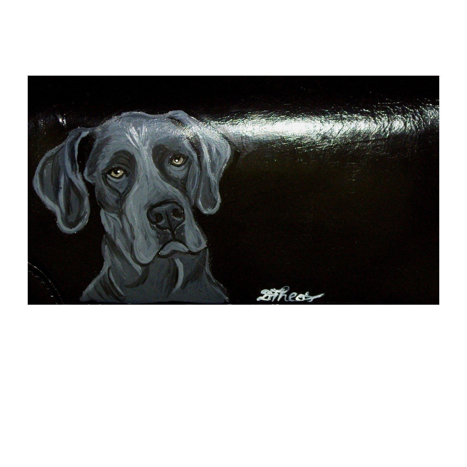Blue Great Dane Custom Checkbook Cover