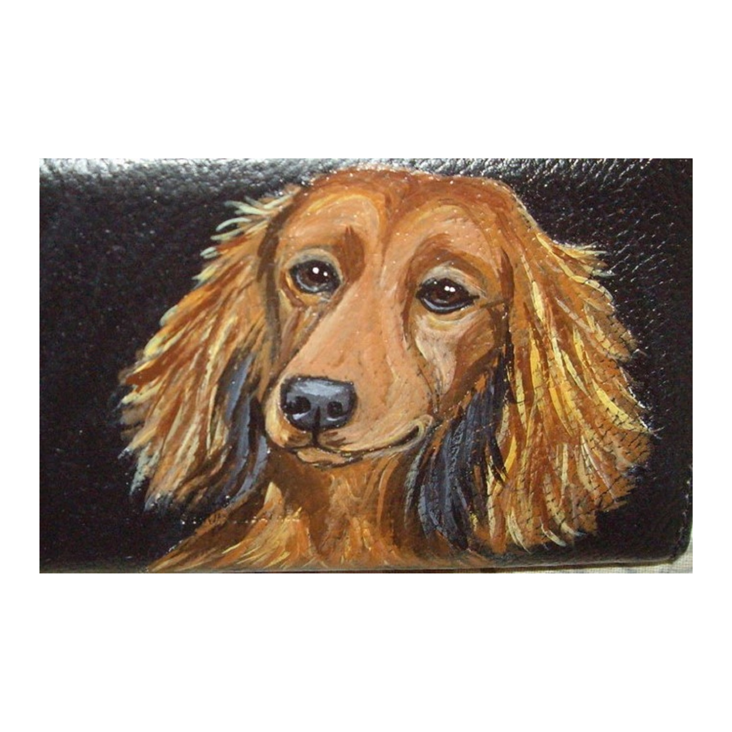 long hair dachshund dog wallet for men