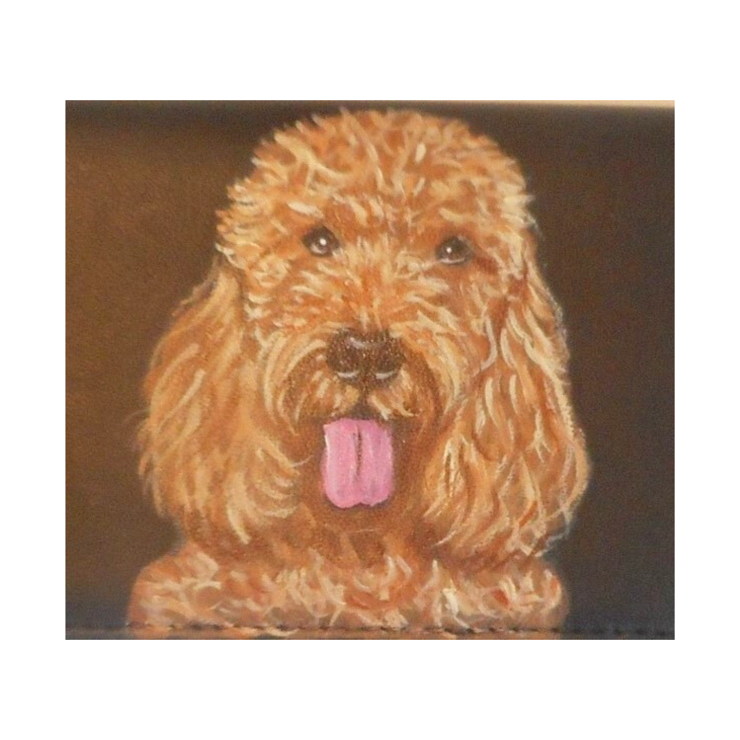 goldendoodle dog painted wallet for men