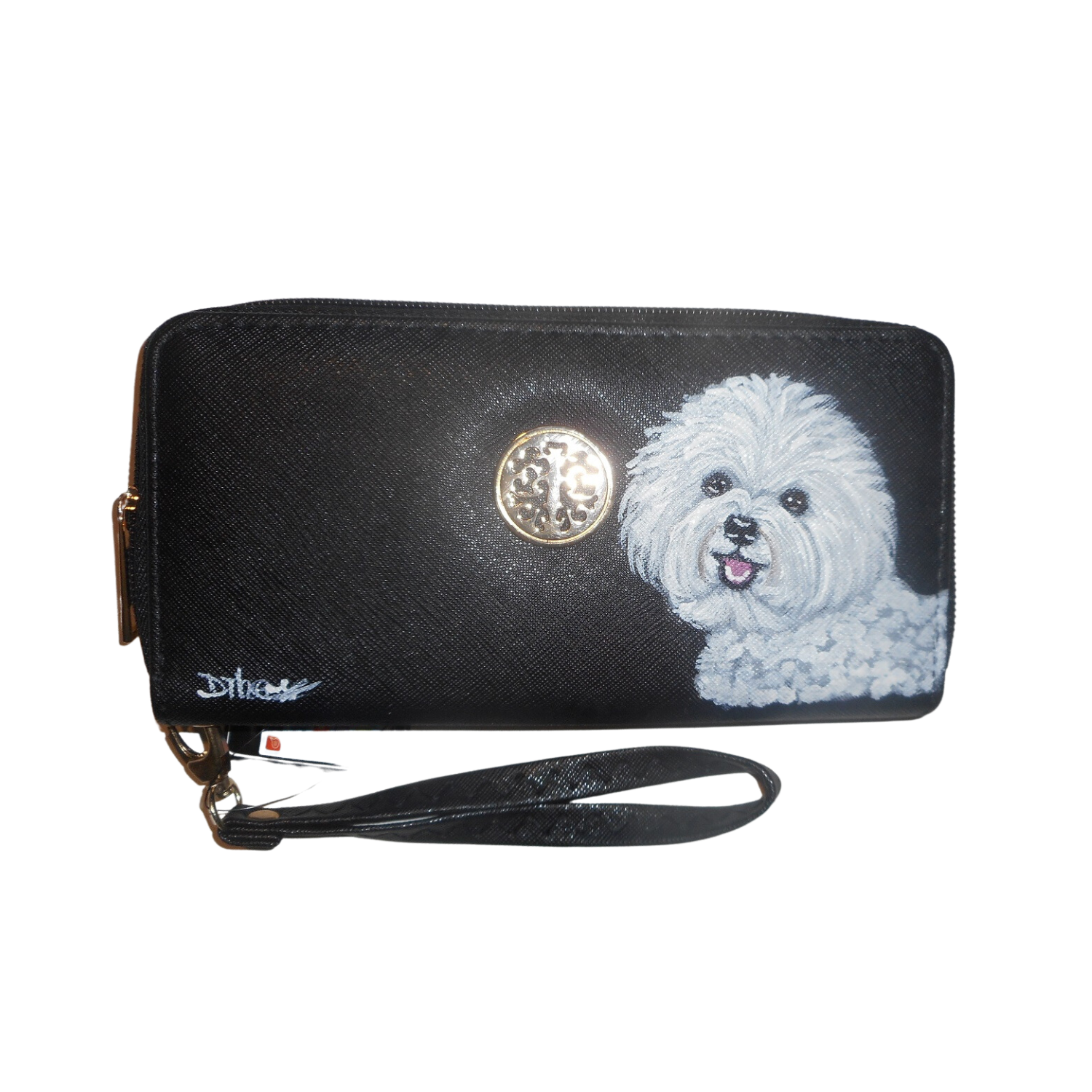 Bichon frise dog painted wallet
