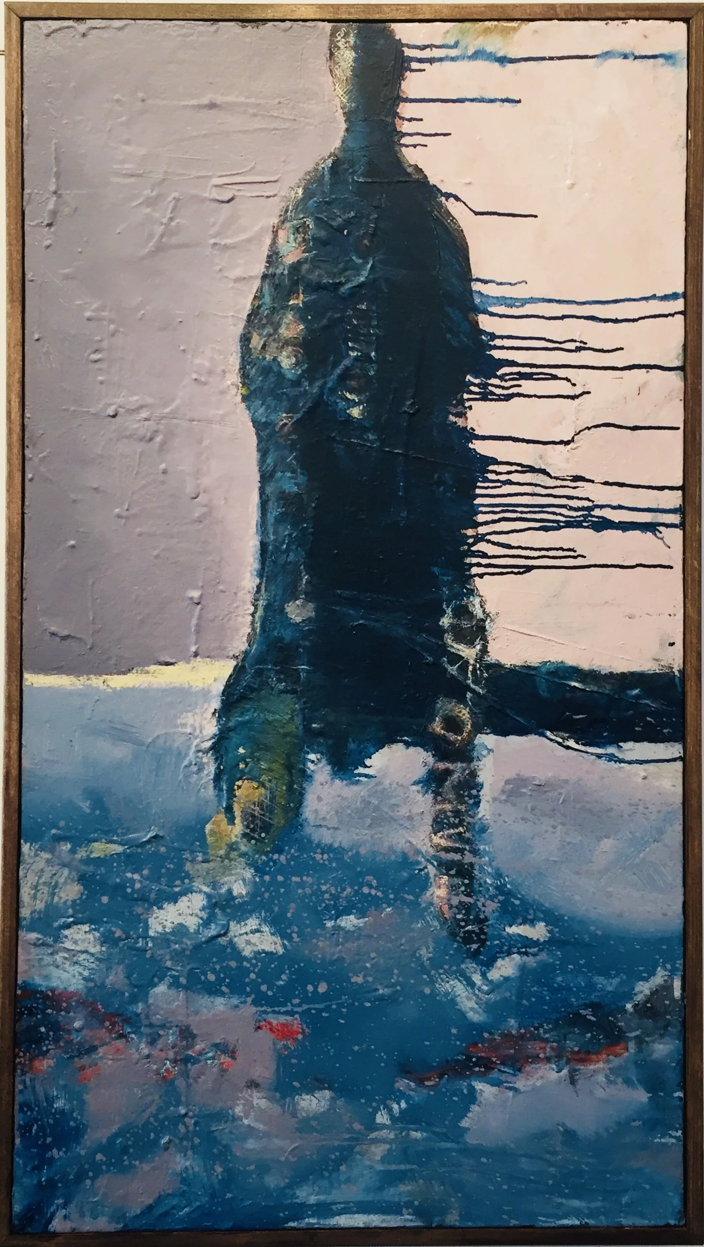 The Deep End, Oil on Canvas, 40"x 20"x 1.5" Framed in Walnut