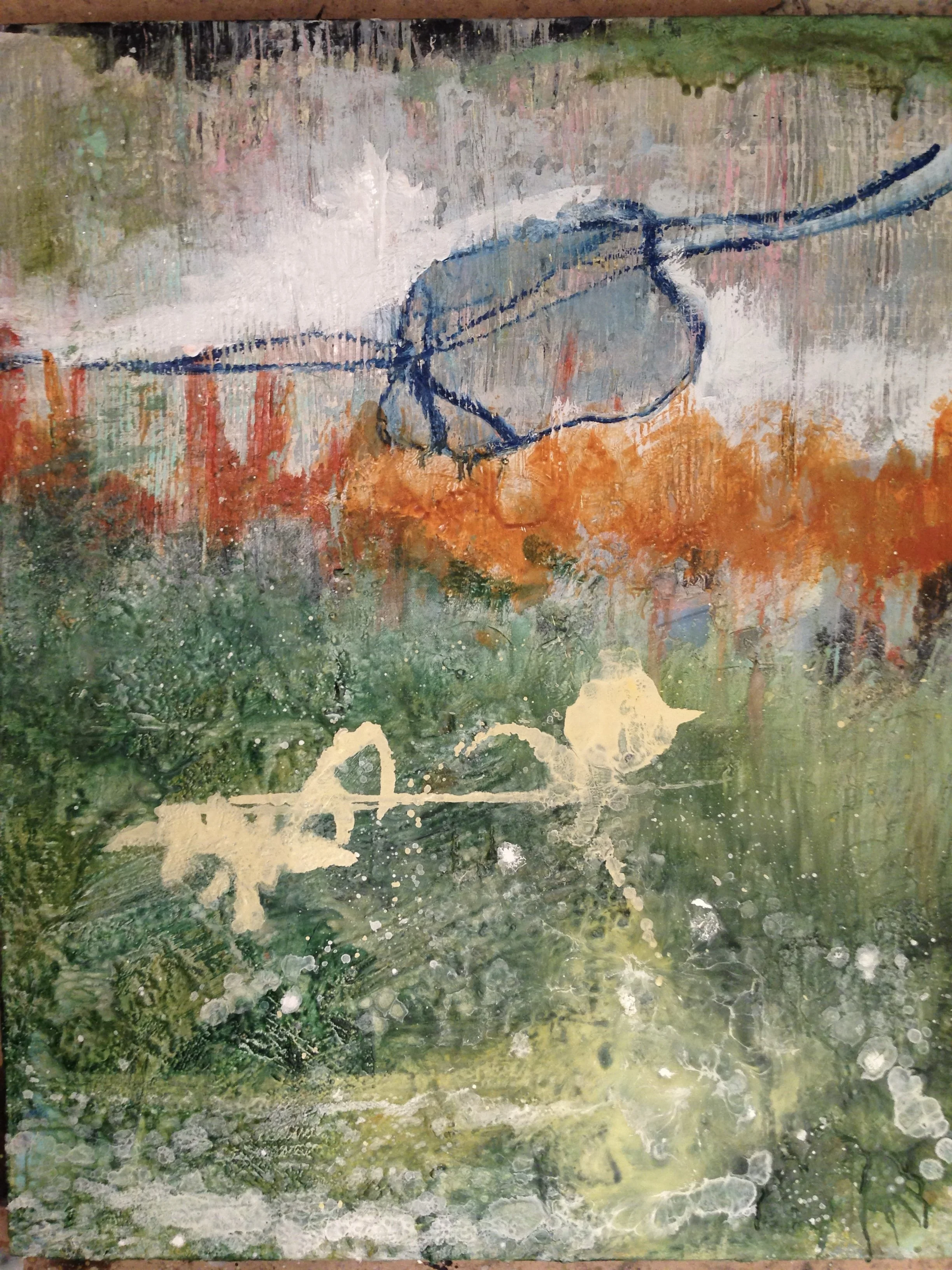 Sea of Thing, Oil on Wax on Canvas, 40"x30"x1.5" 