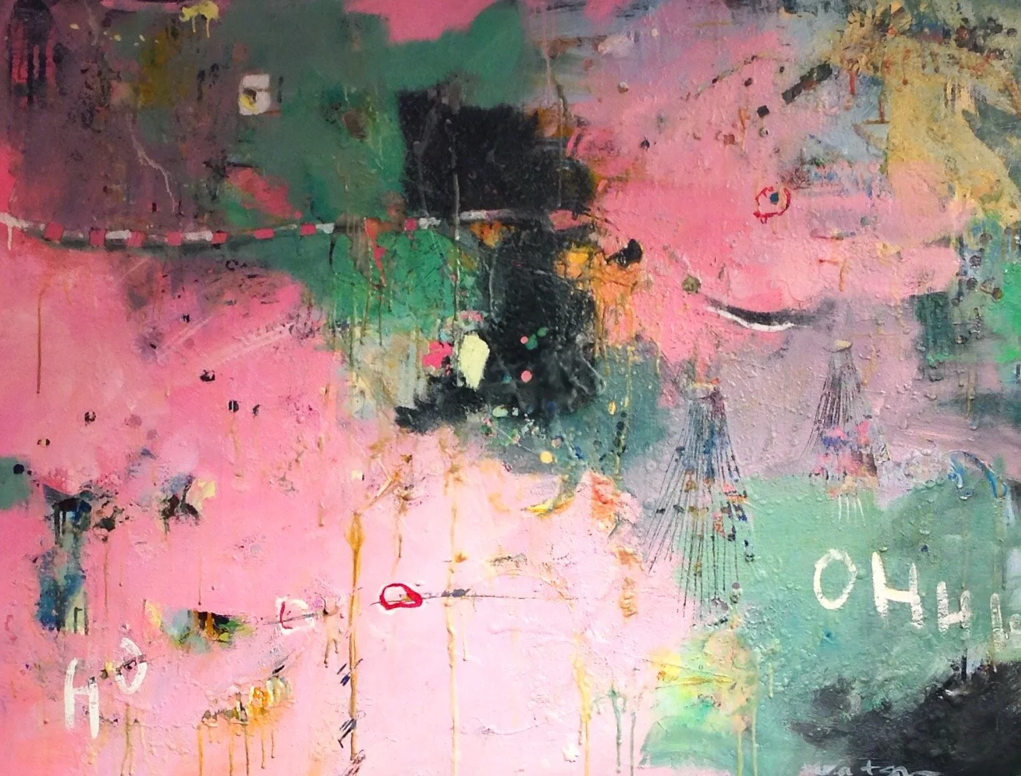 Noo, Ohhh, 36" x 48" Oil and wax on Panel, Ready to hang