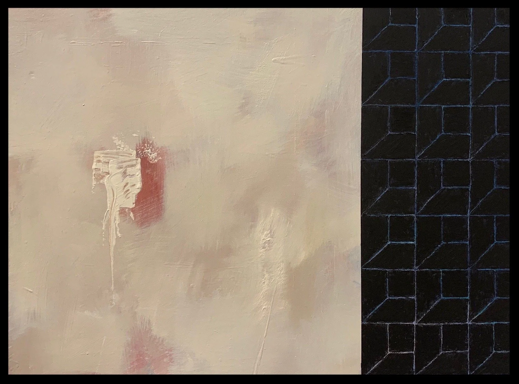 C-Rose 18"x24"x1" Oil and Wax on Canvas Black Floater Frame