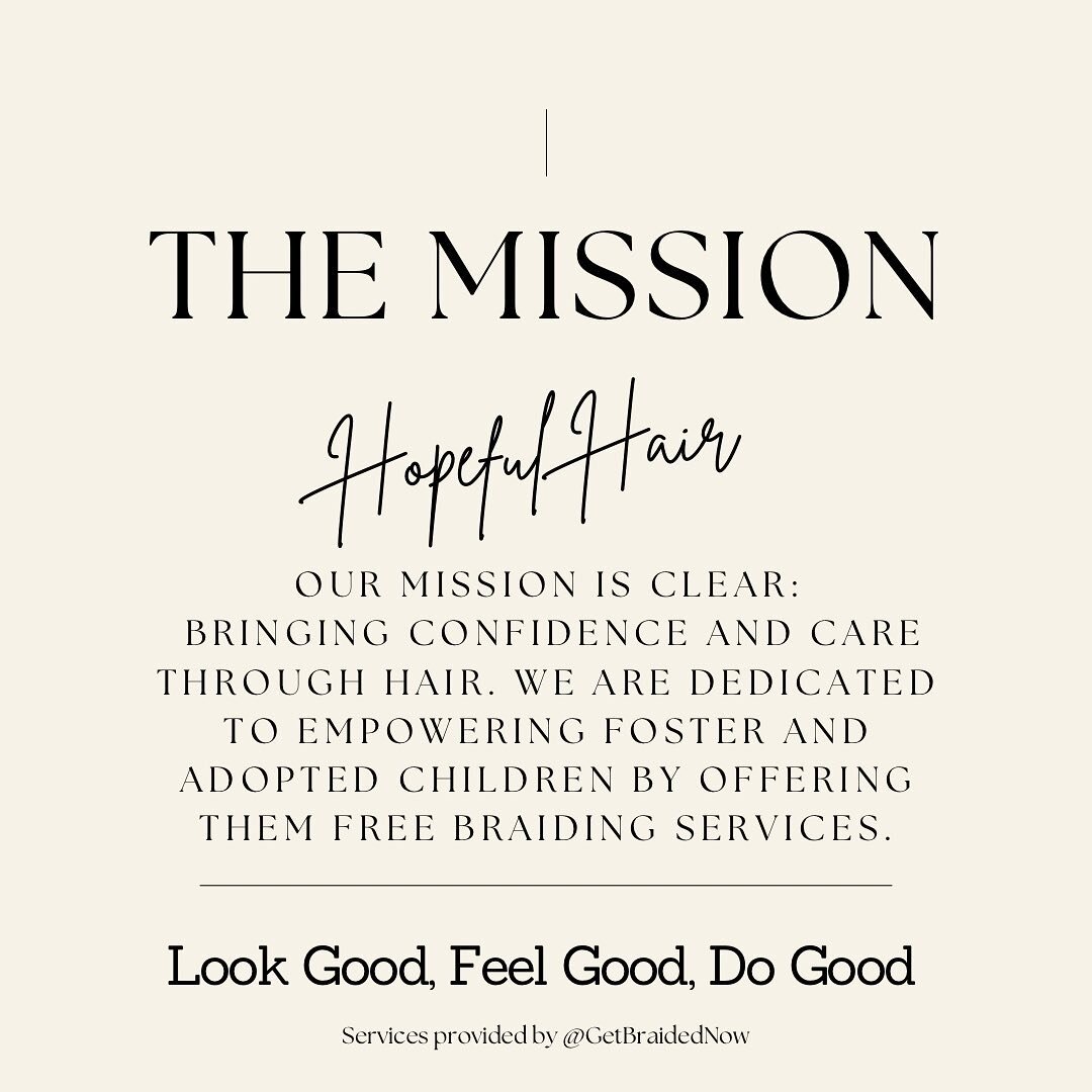 &quot;Empowering youth through the art of hair care. Providing free braiding services to foster and adopted children, promoting confidence and hope. Join us in making a difference! 🌟 | Follow us on Instagram: @HopefulHairInc

#HopefulHair #BraidsFor