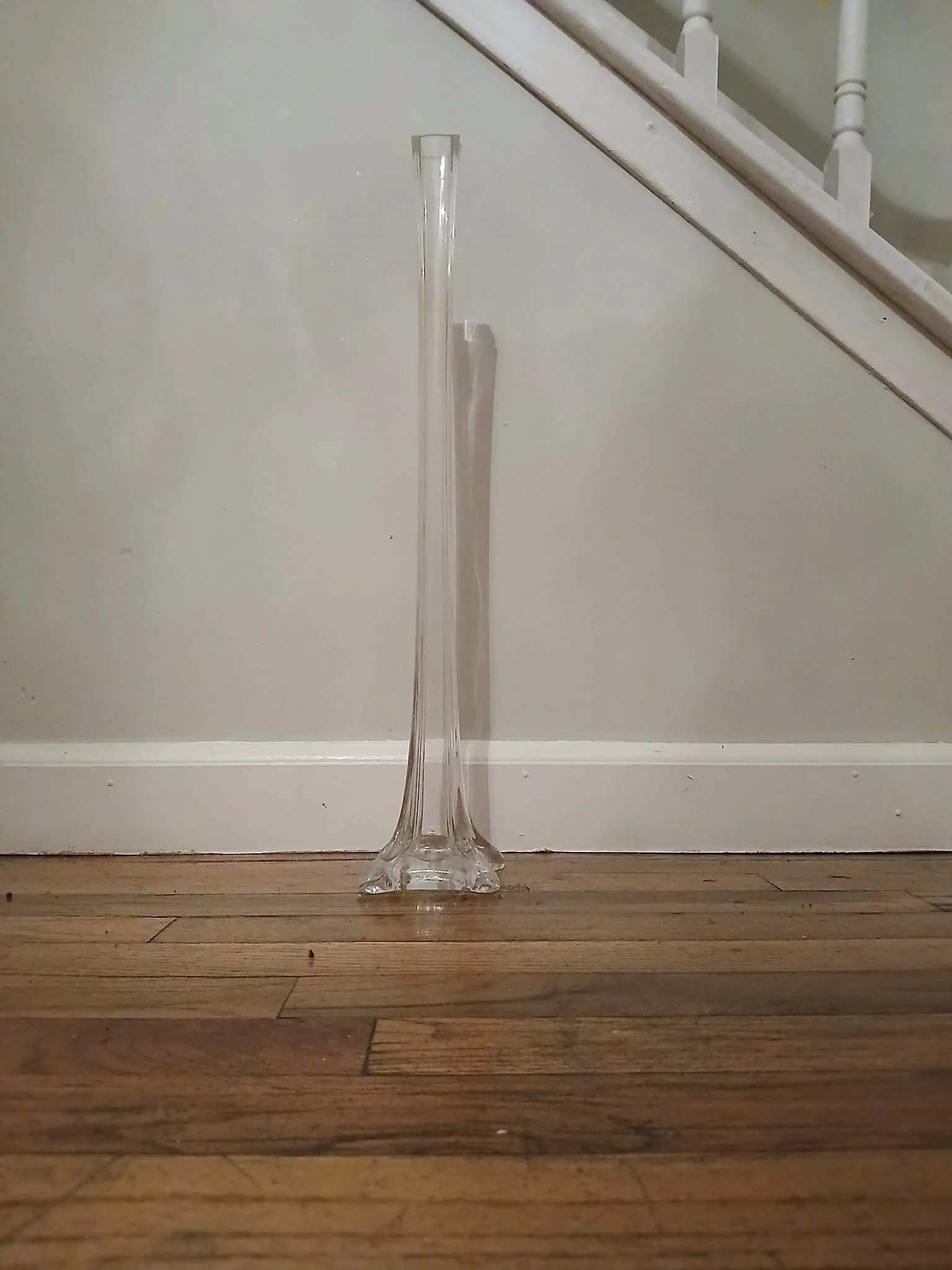 Vintage Clear Glass Bud Vase — Tall Fluted Silhouette (circa 1990s)