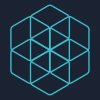 Outline of a 3D cube made of connected lines forming smaller cubes inside