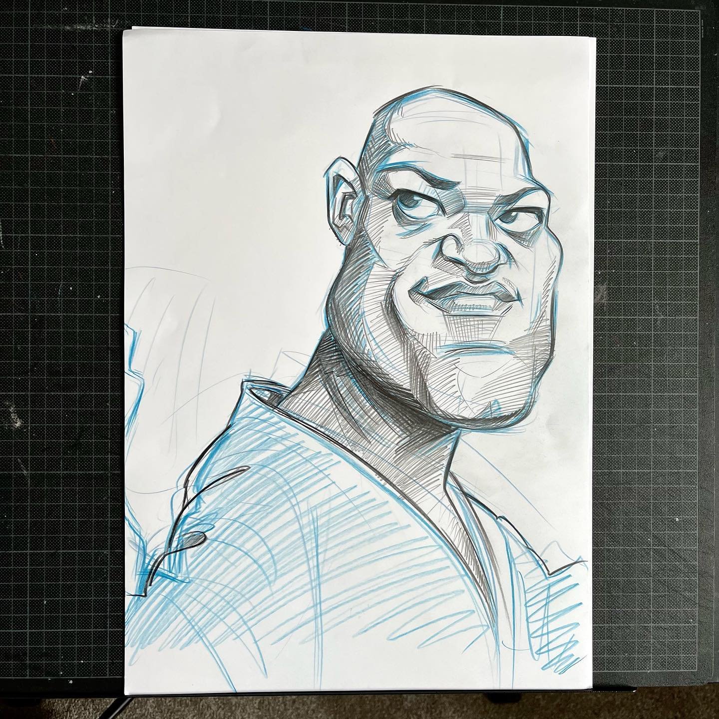 Here&rsquo;s a closer look at the Laurence Fishburne sketch I shared in a process reel earlier, swipe to see my reference. Needs some work on the body situation, but it&rsquo;s a decent start.

#morpheus #thematrix #laurencefishburne #showme #pencils
