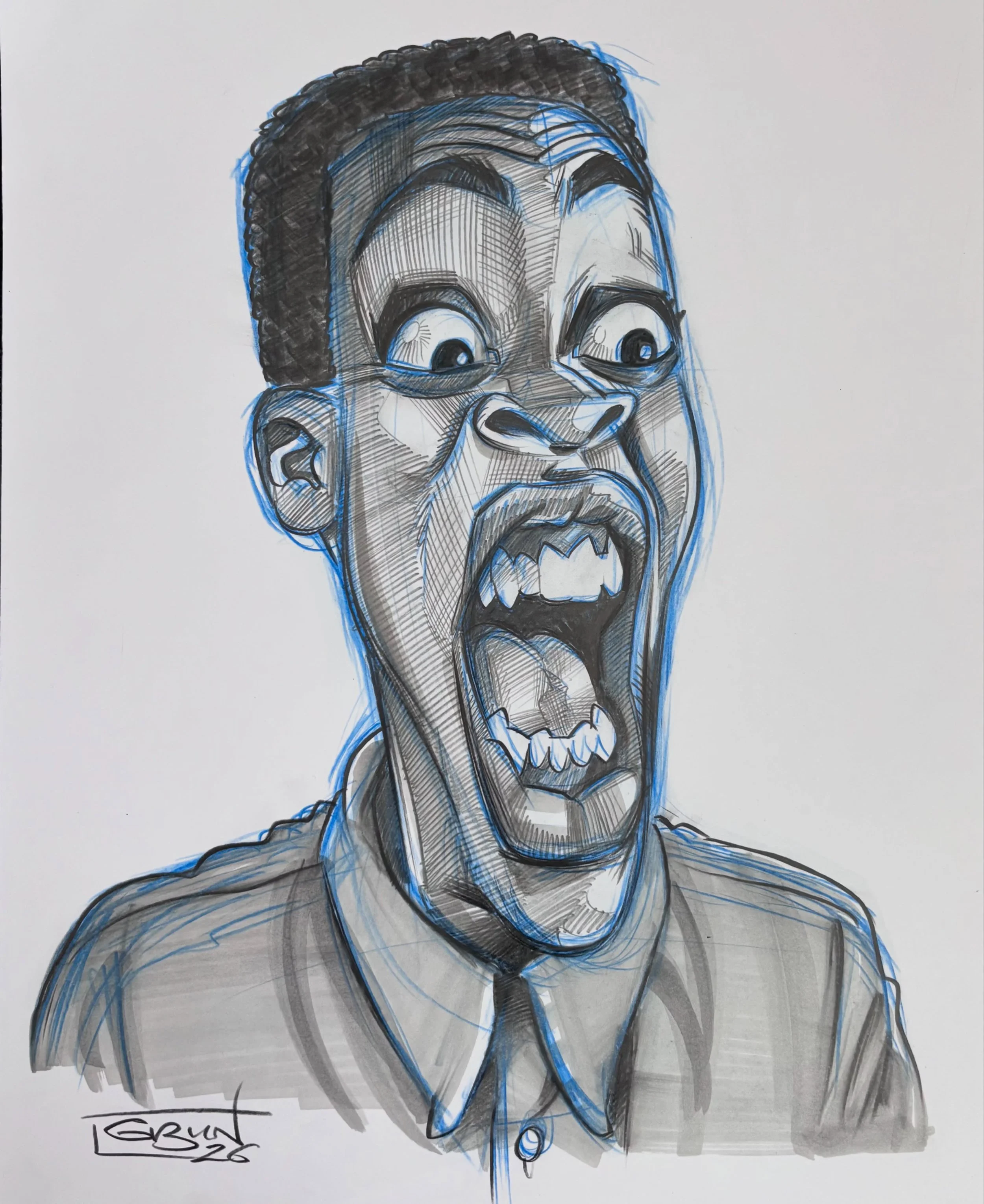 Today&rsquo;s sketch. Can anyone tell me the character and movie name? (Bonus points if you can tell me who he&rsquo;s just opened the door to! 😂)