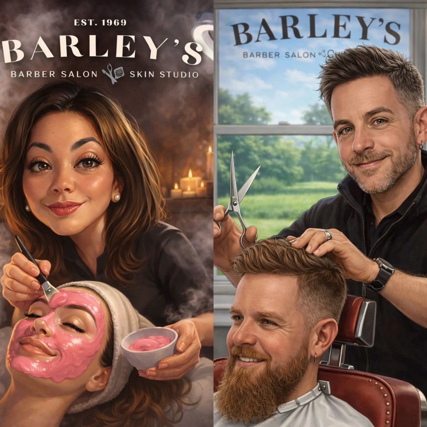 At Barley&rsquo;s Barber Salon &amp; Skin Studio ✨
Where precision meets relaxation.

From fresh cuts in the chair to glowing skin in the treatment room, we believe self-care is for everyone. 💈🕯️A husband and wife duo, Michael delivers timeless, ta