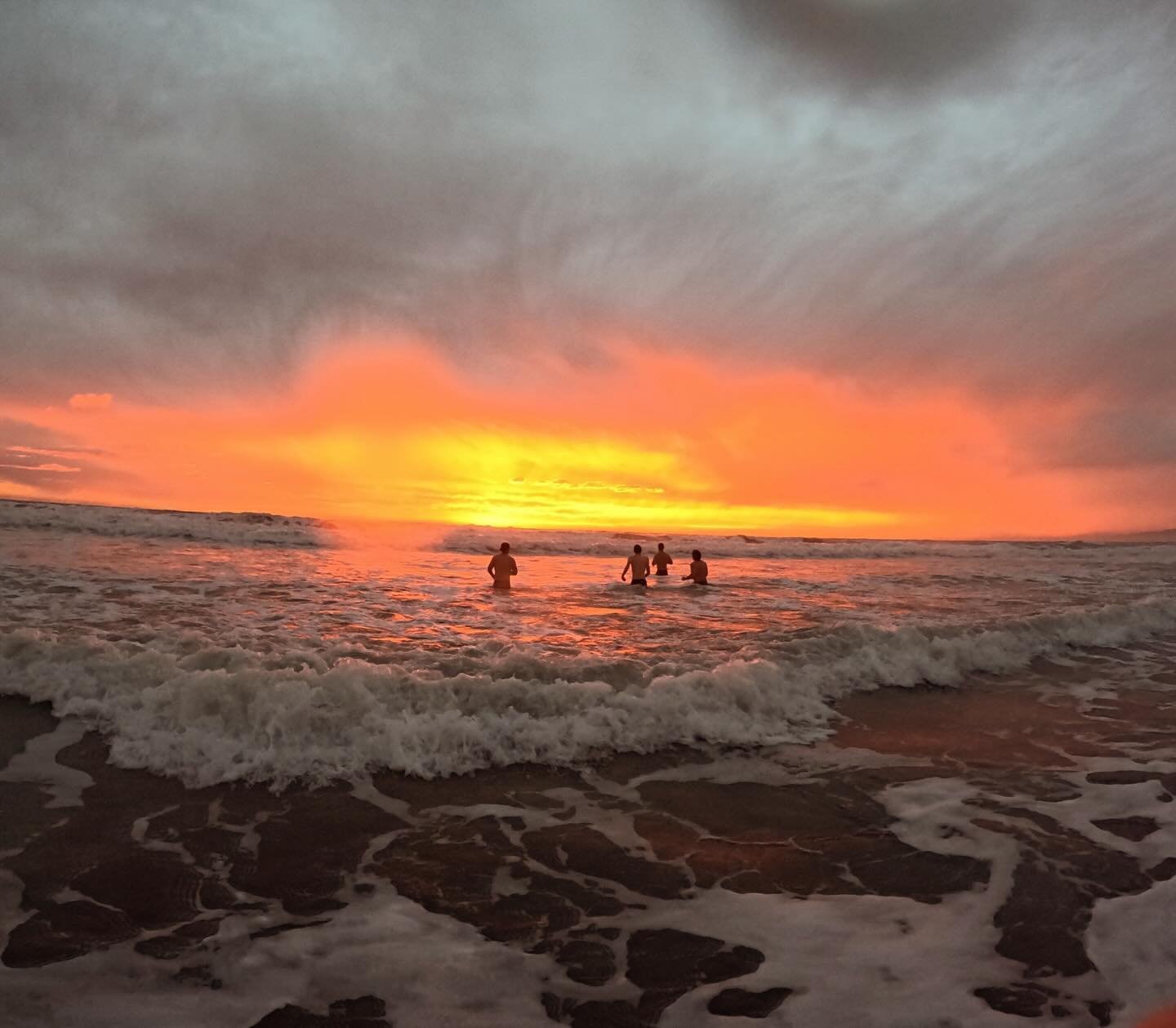 Sunrise dip with our team today. What a way to start the day!