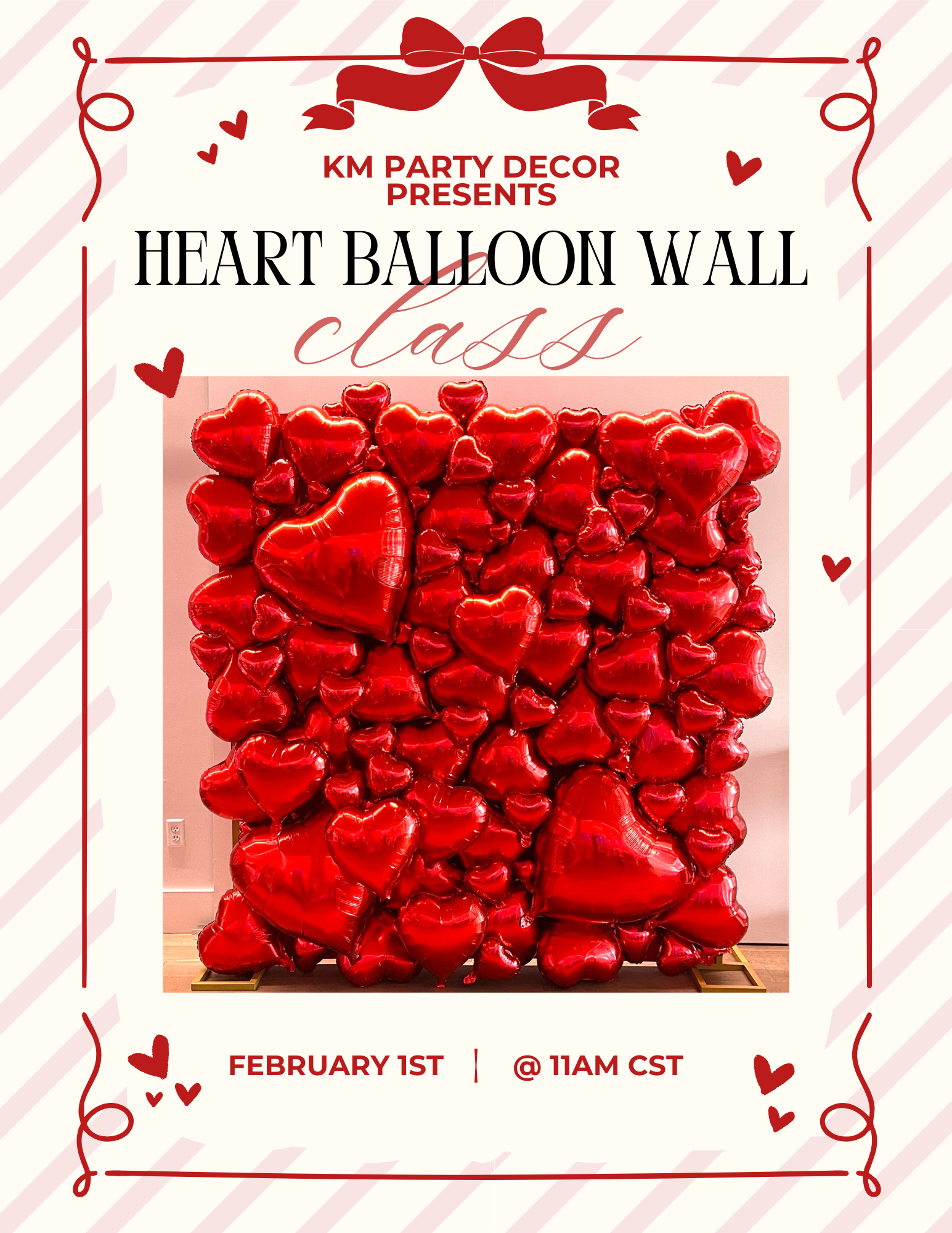 VIRTUAL HEART BALLOON WALL CLASS | 11AM CST