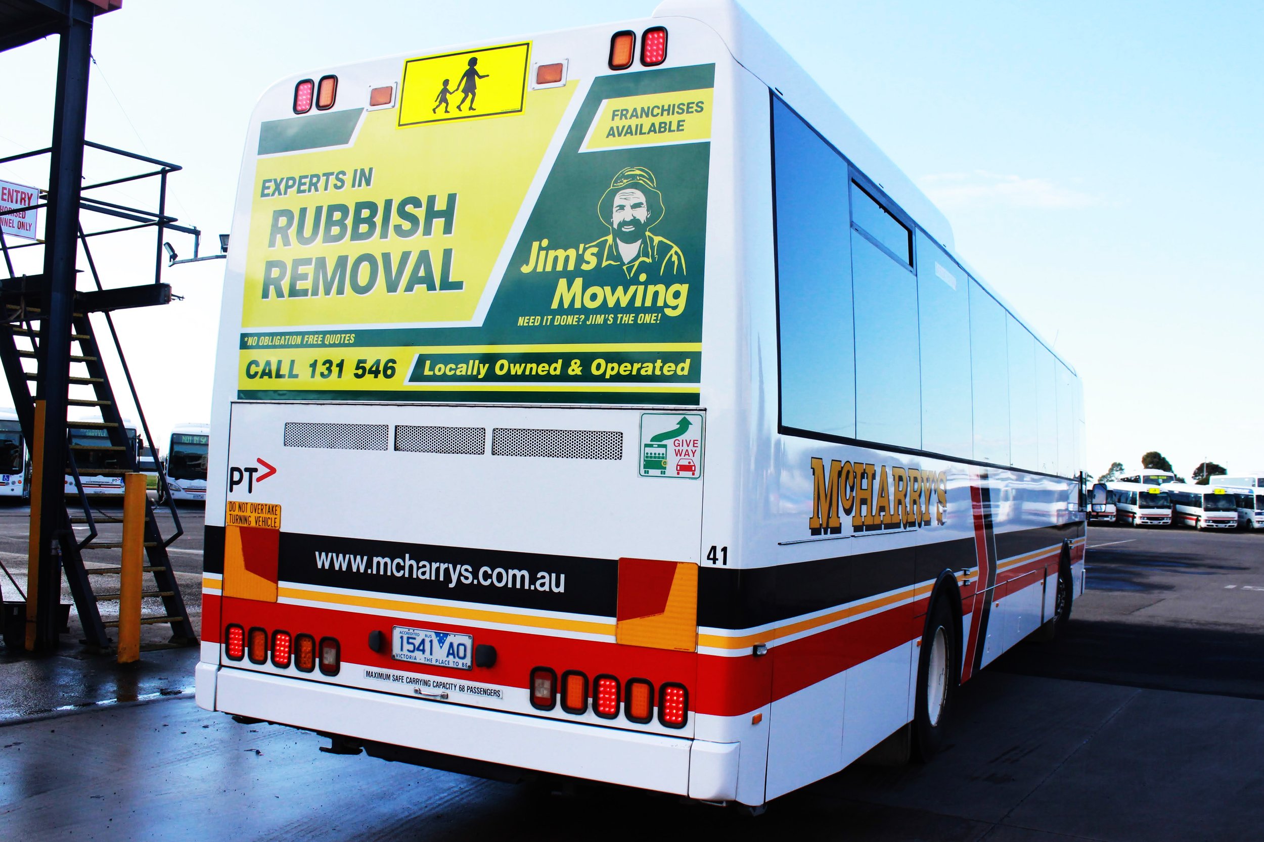 Jim's Rubbish Removal Bus Back Bus Advertising