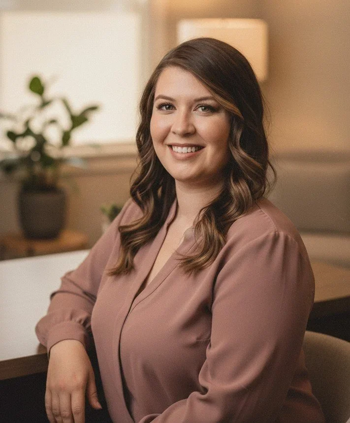 headshot of Gabrielle Conner an online therapist in Parker CO for well roots counseling, The Fourth Trimester Mental Health Crisis, counseling for moms in Parker co