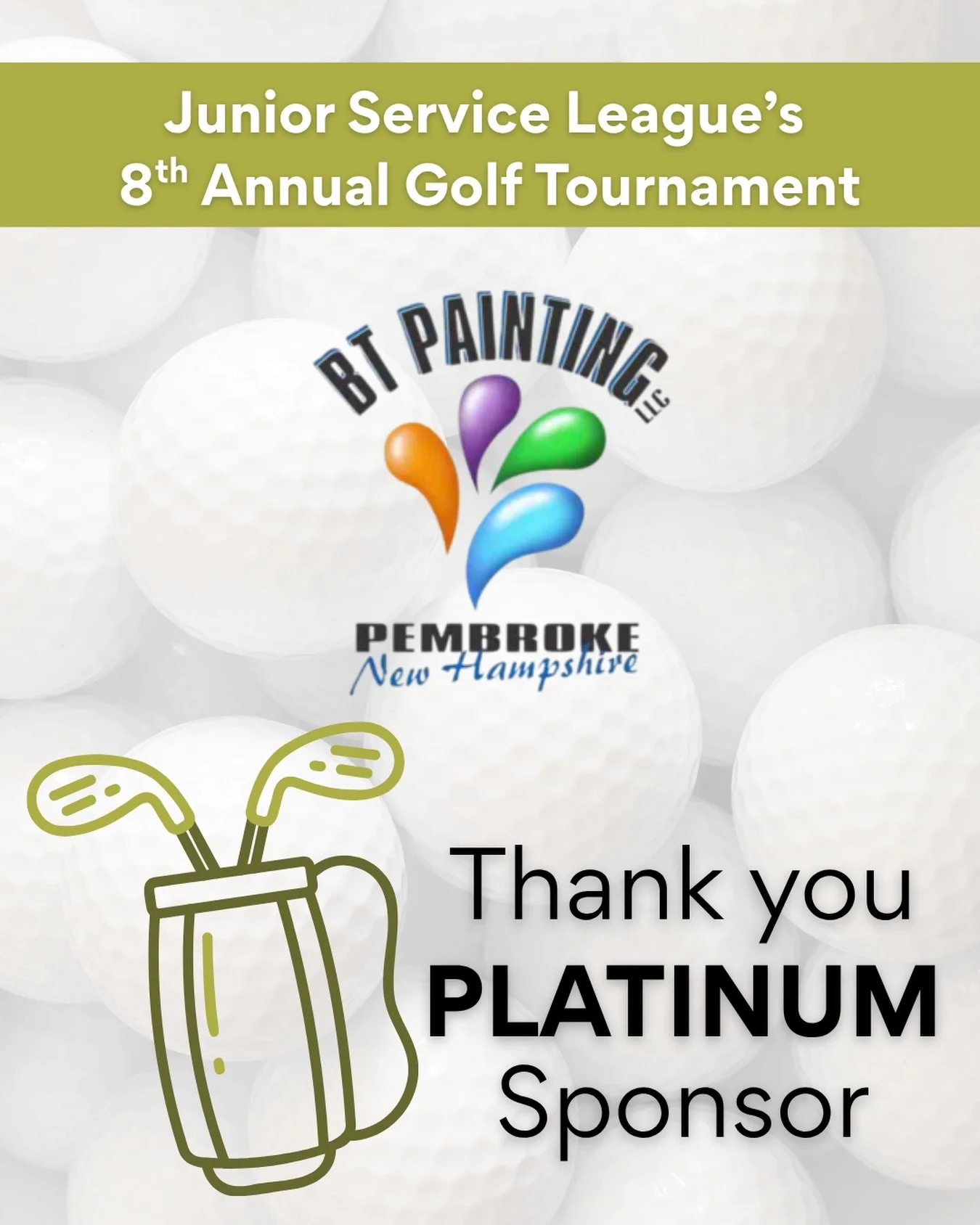 🏌️ We are so grateful for the support of our Platinum Sponsor, BT Painting LLC of Pembroke, NH! Your generosity makes events like this possible and directly supports women and children in crisis across the Greater Concord community.

Join us on the 