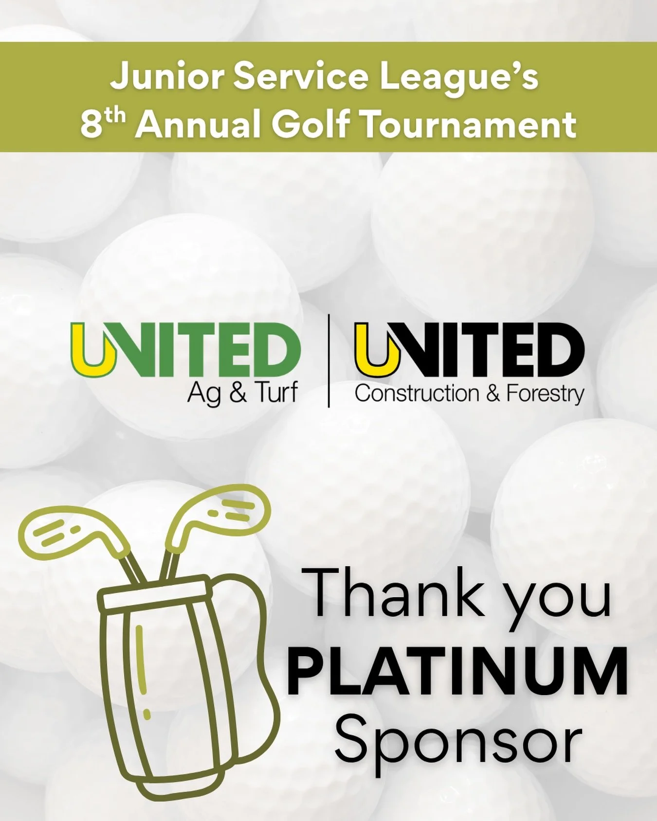 ⛳️ 8 days to go and we couldn&rsquo;t do it without partners like this.

We are proud to recognize United Ag &amp; Turf and United Construction &amp; Forestry as Platinum Sponsors of JSL&rsquo;s 8th Annual Golf Tournament.

Their support helps JSL Co
