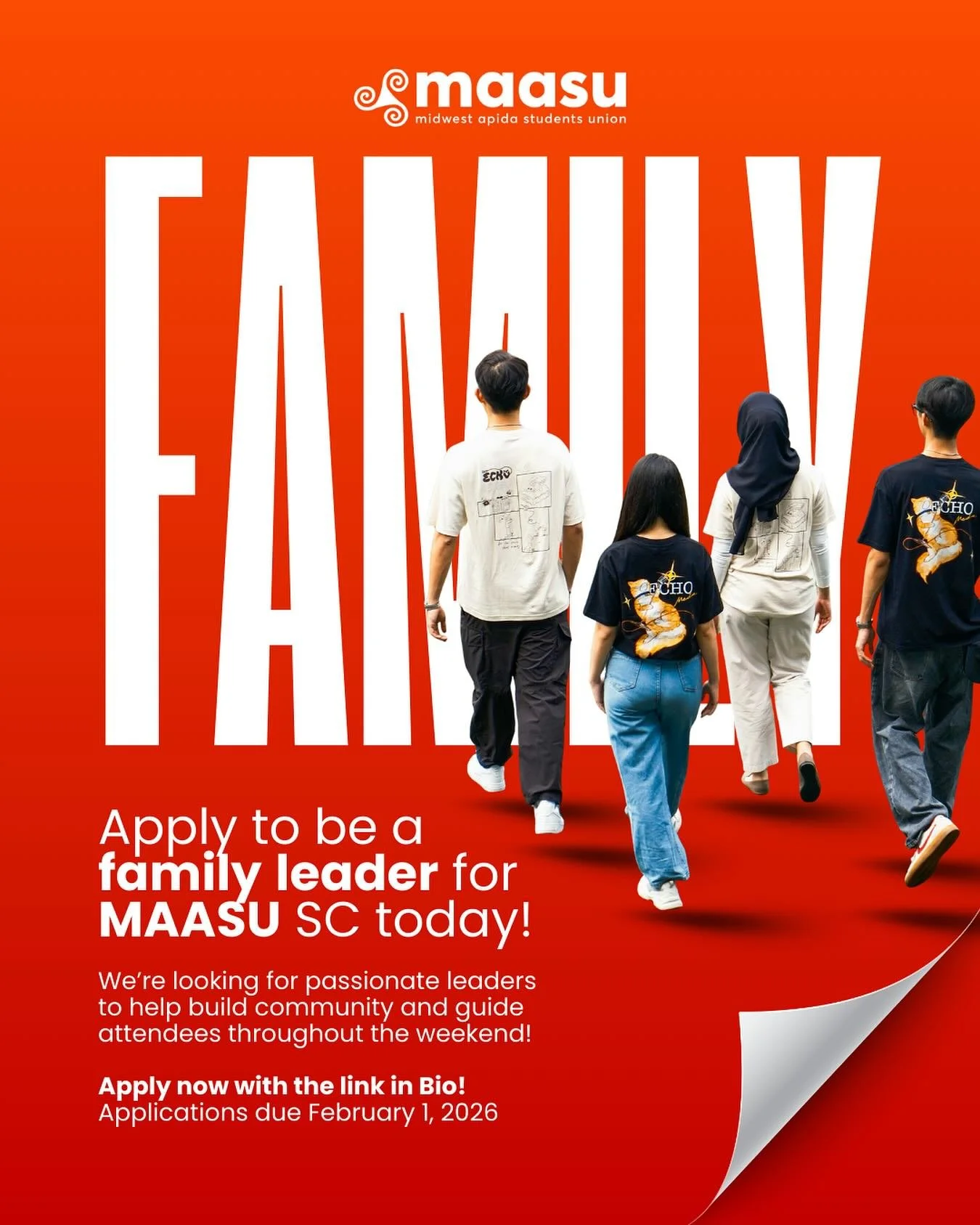 🌟 Family Leaders Wanted! 🌟

MAASU Spring Conference 2026 is heading to Western Michigan University from March 20&ndash;22, and we&rsquo;re looking for passionate leaders to help build community and guide attendees throughout the weekend 💛

As a Fa