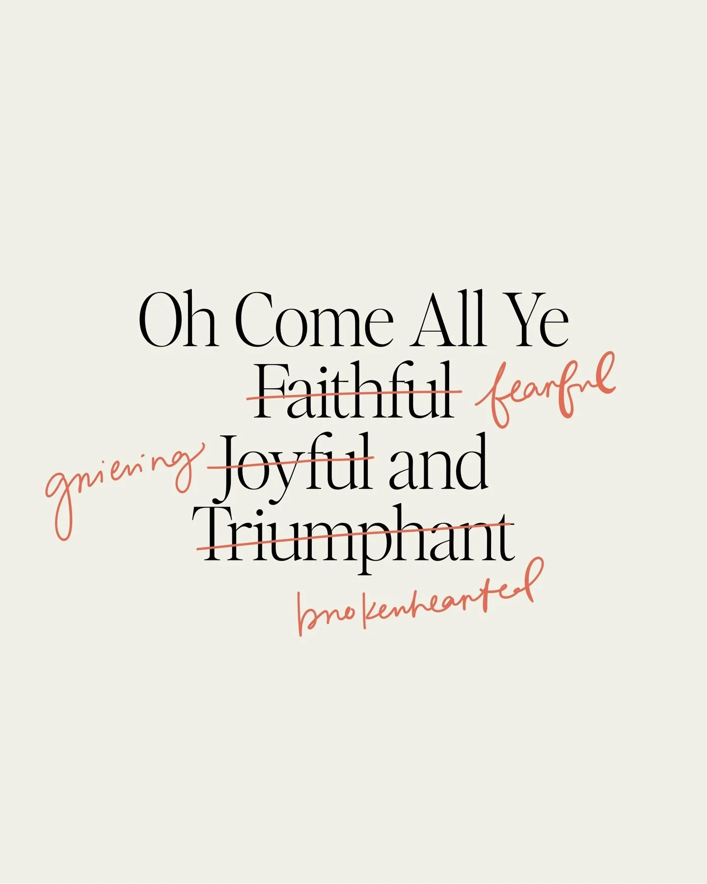 Last night I was signing this hymn and this thought came to me: I&rsquo;m so glad He didn&rsquo;t just come for those of us who are full of faith, those bursting in song, and those who&rsquo;ve had a winning year.

I&rsquo;m so glad that our Everlast