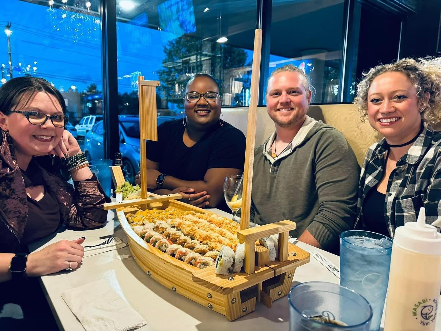 Kicked off my birthday week with something I&rsquo;ve always wanted to order&hellip; the biggest sushi boat @wasabiexpressky serves. 

Was it a ridiculous amount of sushi? YES! 

Was it an incredible evening with great friends? YES

Here&rsquo;s to m
