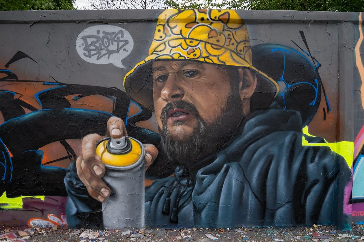 🐥Quick proddy yesterday on the hall of fame Warsaw, Poland 🇵🇱 with @semer.ut and @chlopak_lubelak I had the pleasure of painting my good friend and Western Sydney Don. IYKYK 💪