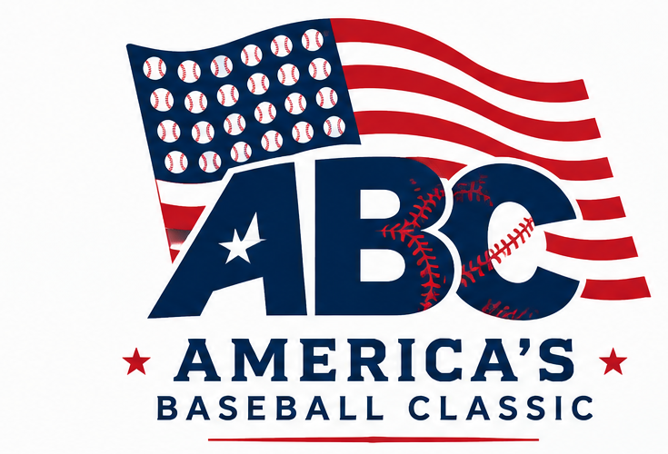 Logo for ABC America's Baseball Classic featuring an American flag and stylized baseball letters.