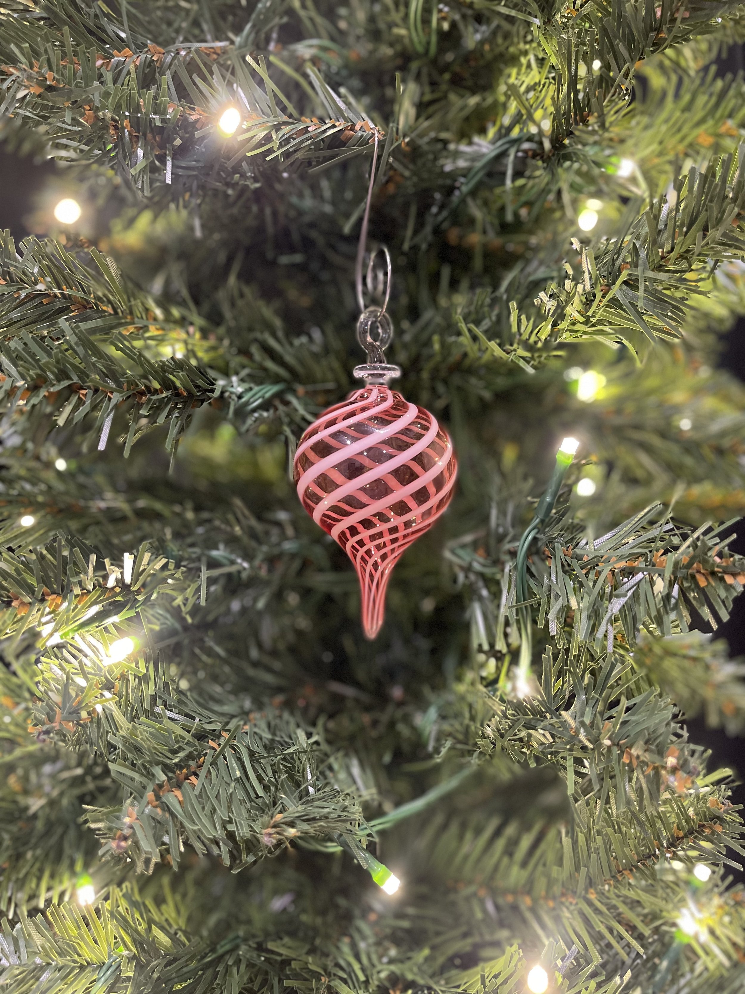 Long Teardrop Glass Ornament in Red and White Spiral.jpg