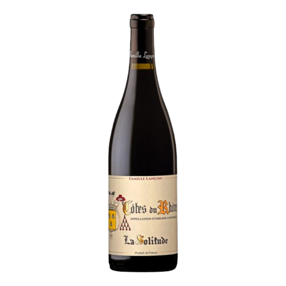 DOMAINE DE LA SOLITUDE, 
COTES DU RHONE ROUGE, 2023
 
 
A beautiful ruby color followed by an intense nose of red fruits
with hints of black pepper and spices from Syrah. A supple and
greedy mouth with a tannic structure while finesse. 
 
 
Grape Var